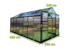 OUTFLEXX Gewächshaus, Schwarz, Alu/Polycarbonat, 433x250x228cm, Pulverbeschichtet 15 OUTFLEXX Gewächshaus, Schwarz, Alu/Polycarbonat, 433x250x228cm, Pulverbeschichtet -Aerocove Gartenlounge Geschaft 22280 mass.jpg