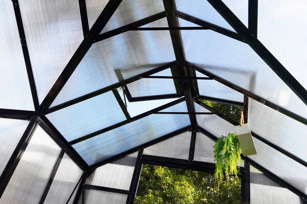 OUTFLEXX Gewächshaus, Schwarz, Alu/Polycarbonat, 381x377x250cm, Pulverbeschichtet 7 OUTFLEXX Gewächshaus, Schwarz, Alu/Polycarbonat, 381x377x250cm, Pulverbeschichtet – Bild 7