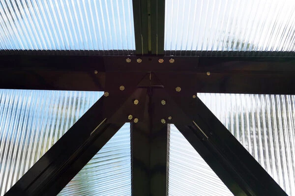 OUTFLEXX Gewächshaus, Schwarz, Alu/Polycarbonat, 381x377x250cm, Pulverbeschichtet 8 OUTFLEXX Gewächshaus, Schwarz, Alu/Polycarbonat, 381x377x250cm, Pulverbeschichtet – Bild 8