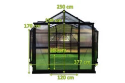 OUTFLEXX Gewächshaus, Schwarz, Alu/Polycarbonat, 381x377x250cm, Pulverbeschichtet 14 OUTFLEXX Gewächshaus, Schwarz, Alu/Polycarbonat, 381x377x250cm, Pulverbeschichtet -Aerocove Gartenlounge Geschaft 22282 mass.jpg