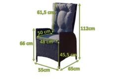 OUTFLEXX 2er Set Dining Sessel, Schwarz, Polyrattan, Je 55 X 65 X 112 Cm, Rücken Stufenlos Verstellbar -Aerocove Gartenlounge Geschaft 22284 5.jpg