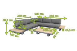 OUTFLEXX Ecklounge, Grau, Alu/Akazie Im Teak Look, 5 Personen, Inkl. Polster In Grau, Tisch 130x95 Cm -Aerocove Gartenlounge Geschaft 22366 5.jpg