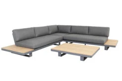 OUTFLEXX Ecklounge, Grau, Alu/Akazie Im Teak Look, 5 Personen, Inkl. Polster In Grau, Tisch 130x95 Cm -Aerocove Gartenlounge Geschaft 22366 8.jpg