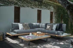 OUTFLEXX Ecklounge, Anthrazit/stone Grey, Aluminium/Akazie In Teakoptik, Für 5 Personen, Inkl. Polster