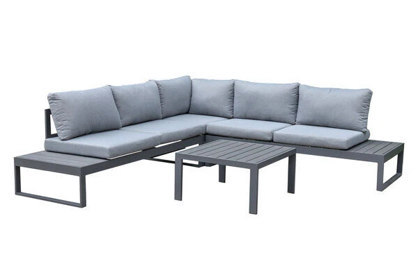 OUTFLEXX Loungemöbel, Anthrazit/grau, Alu/Olefin, 5 Personen, Loungetisch 73x73 Cm 7 OUTFLEXX Loungemöbel, Anthrazit/grau, Alu/Olefin, 5 Personen, Loungetisch 73x73 Cm – Bild 7