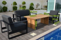 OUTFLEXX Loungemöbel, Sooty, Alu/Sunbrella/recyceltes Teakholz, 4 Personen, Loungetisch 160x90 Cm -Aerocove Gartenlounge Geschaft 22837 5.jpg