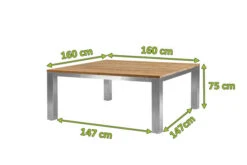 OUTFLEXX Premium Abdeckhaube Für Tische, Schwarz, Polyester, 165 X 165 X 75 Cm, Wasserbeständig, Integriertes Zugband -Aerocove Gartenlounge Geschaft 23412 5.jpg