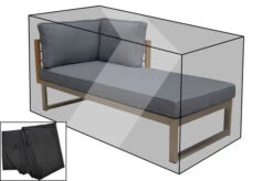 OUTFLEXX Premium Abdeckhaube Für Chaise Lounge, Schwarz, Z.B. 21652, 170 X 75 X 60 Cm, Wasserbeständig, Integriertes Zugband