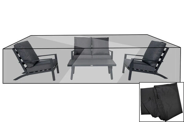 OUTFLEXX Premium Abdeckhaube Für Loungesets, Schwarz, Z.B. 21791, 265 X 140 X 82 Cm, Wasserbeständig, Integriertes Zugband 1 OUTFLEXX Premium Abdeckhaube Für Loungesets, Schwarz, Z.B. 21791, 265 X 140 X 82 Cm, Wasserbeständig, Integriertes Zugband