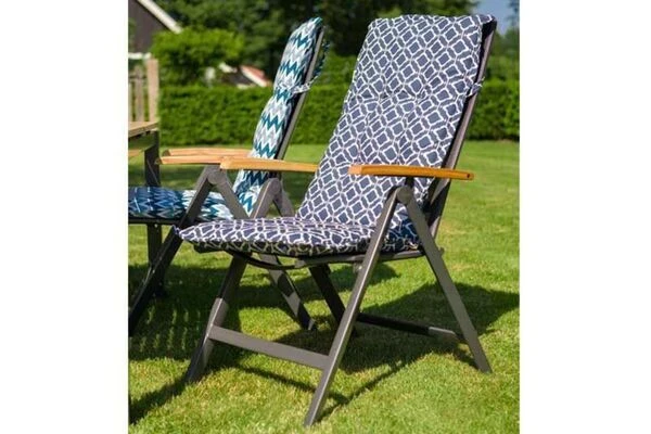 HARTMAN Alice Multipositionssessel, Xerix/schwarz, Alu/4x4 Textilen, Mit FSC Teak-Armlehnen 2 HARTMAN Alice Multipositionssessel, Xerix/schwarz, Alu/4x4 Textilen, Mit FSC Teak-Armlehnen – Bild 2