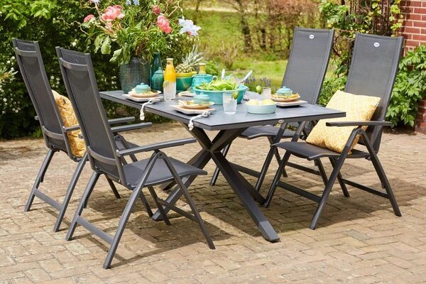 Hartman Aruba Multipositionssessel, Xerix/anthrazit, Aluminium/Textilene 2 Hartman Aruba Multipositionssessel, Xerix/anthrazit, Aluminium/Textilene – Bild 2