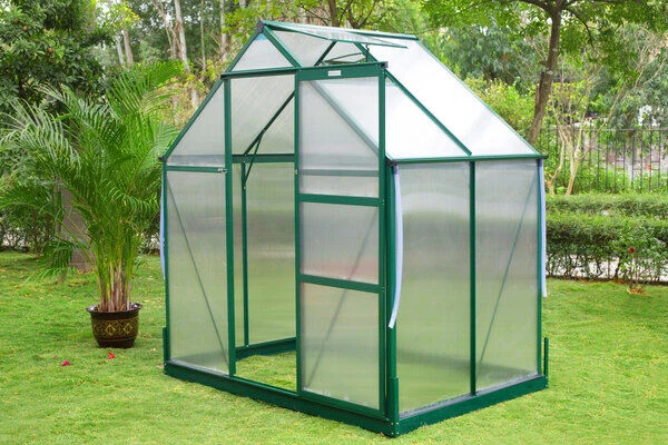 OUTFLEXX Gewächshaus, Grün, Alu/Polycarbonat, 4 Mm, Inkl. Fundament, Pulverb. 133 X 195 X 205 Cm 2 OUTFLEXX Gewächshaus, Grün, Alu/Polycarbonat, 4 Mm, Inkl. Fundament, Pulverb. 133 X 195 X 205 Cm – Bild 2