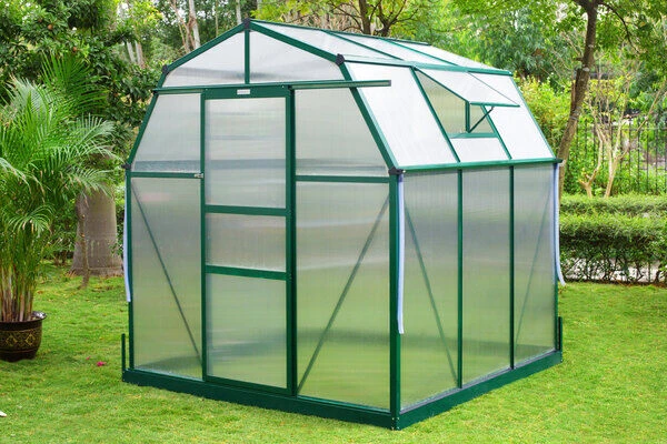 OUTFLEXX Gewächshaus, Grün, Alu/Polycarbonat, 6mm, Inkl. Fundament, Pulverb. 195 X 195 X 205 Cm 2 OUTFLEXX Gewächshaus, Grün, Alu/Polycarbonat, 6mm, Inkl. Fundament, Pulverb. 195 X 195 X 205 Cm – Bild 2