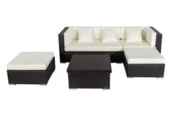 OUTFLEXX Loungemöbel-Set, Braun, Polyrattan, 5 Personen, Wasserfeste Kissenbox, Inkl. Loungetisch -Aerocove Gartenlounge Geschaft 2 18227 BOX D.jpg