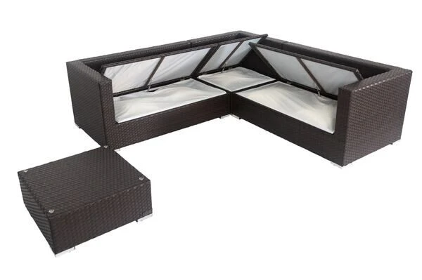 OUTFLEXX Loungemöbel-Set, Braun, Polyrattan, 6 Personen, Wasserfeste Kissenbox 2 OUTFLEXX Loungemöbel-Set, Braun, Polyrattan, 6 Personen, Wasserfeste Kissenbox – Bild 2