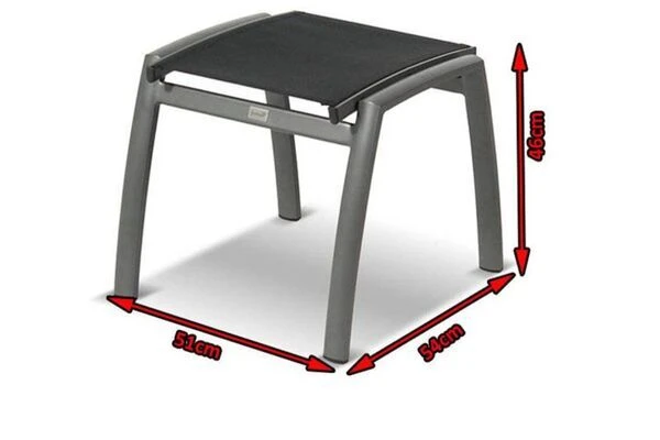 HARTMAN Alice Hocker, Xerix/black, Alu/Textilene, 54x51x46cm 2 HARTMAN Alice Hocker, Xerix/black, Alu/Textilene, 54x51x46cm – Bild 2