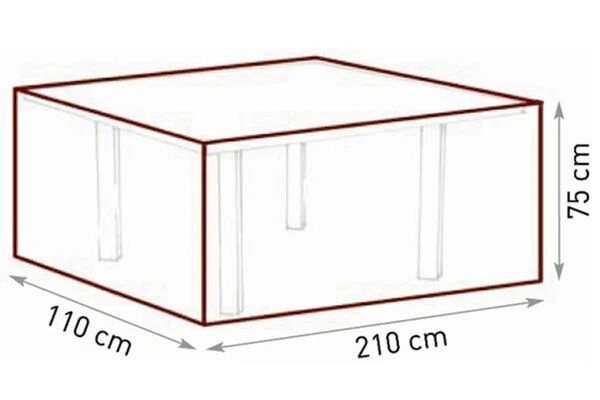 GARVIDA Schutzhülle Für Sitzgruppen, Braun, Polyestergewebe, 210 X 100 X 70 Cm, Mit Zugband 2 GARVIDA Schutzhülle Für Sitzgruppen, Braun, Polyestergewebe, 210 X 100 X 70 Cm, Mit Zugband – Bild 2