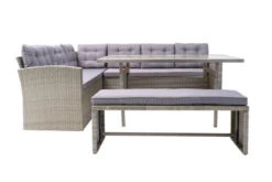 OUTFLEXX Loungemöbel, Hellgrau Meliert/grau, Polyrattan/Polyester, Tisch 145x79cm, 4 Tlg., 7 Pers, Inkl. Polster -Aerocove Gartenlounge Geschaft 2 20396.jpg