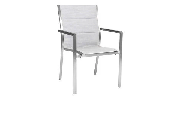 STERN Cardiff Stapelsessel, Silber, Edelstahl/Textil/Aluminiumarmlehnen, 61x57x92 Cm, Gepolstert, Stapelbar 1 STERN Cardiff Stapelsessel, Silber, Edelstahl/Textil/Aluminiumarmlehnen, 61x57x92 Cm, Gepolstert, Stapelbar