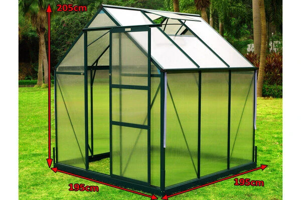 OUTFLEXX Gewächshaus, Grün, Alu/Polycarbonat, 4mm, Inkl. Fundament, Pulverb. 195 X 195 X 205 Cm 3 OUTFLEXX Gewächshaus, Grün, Alu/Polycarbonat, 4mm, Inkl. Fundament, Pulverb. 195 X 195 X 205 Cm – Bild 3