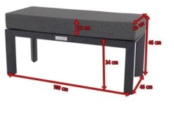 VILLANA Hocker / Fußablage, Schwarz/grau Meliert, Alu/Polyester, 100 X 46 X 46 Cm, Inkl. Kissen -Aerocove Gartenlounge Geschaft 3 16471.jpg