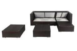 OUTFLEXX Loungemöbel-Set, Braun, Polyrattan, 5 Personen, Wasserfeste Kissenbox, Inkl. Kaffeetisch -Aerocove Gartenlounge Geschaft 3 18227 BOX B.jpg