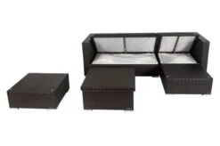 OUTFLEXX Loungemöbel-Set, Braun, Polyrattan, 5 Personen, Wasserfeste Kissenbox, Inkl. Loungetisch -Aerocove Gartenlounge Geschaft 3 18227 BOX D.jpg