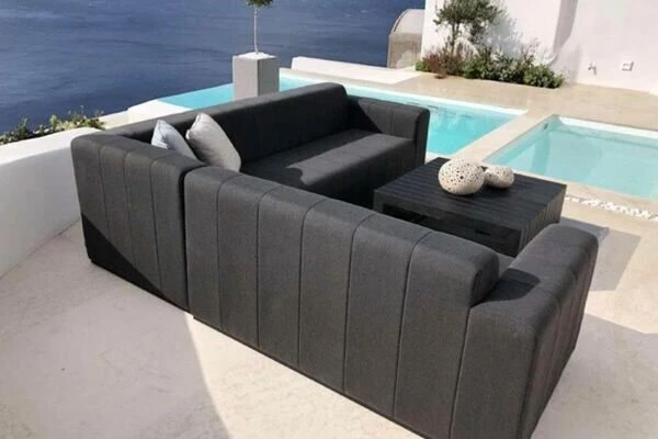 OUTFLEXX Bite Loungeset, Sooty, Alu/Sunbrella, 5 Personen, 2 Kaffeetische, Je 90 X 45 X 35 Cm 3 OUTFLEXX Bite Loungeset, Sooty, Alu/Sunbrella, 5 Personen, 2 Kaffeetische, Je 90 X 45 X 35 Cm – Bild 3