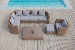 OUTFLEXX Loungegarnitur, Hellbraun, Polyrattan, 8tlg, 7 Personen, Inkl. Polster Und Kissen -Aerocove Gartenlounge Geschaft 3 20918.jpg