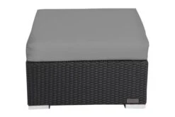 OUTFLEXX Beistelltisch/Hocker, Schwarz, Polyrattan, Inkl. Glasplatte Und Polster -Aerocove Gartenlounge Geschaft 3 2392 8.jpg