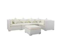 OUTFLEXX Loungemöbel Polyrattan, Weiß, Für 5 Personen, Inkl. Kaffeetisch, Wasserfeste Kissenbox -Aerocove Gartenlounge Geschaft 3 7175 BOX B.jpg