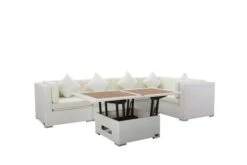 OUTFLEXX Loungemöbel Polyrattan, Weiß, Für 5 Personen, Inkl. Loungetisch, Wasserfeste Kissenbox -Aerocove Gartenlounge Geschaft 3 7175 BOX D.jpg