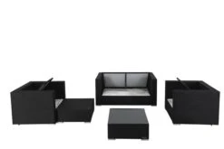 OUTFLEXX Loungemöbel-Set, 5 Personen, Schwarz, Polyrattan, Inkl. Kaffeetisch, Wasserfeste Kissenbox -Aerocove Gartenlounge Geschaft 4 1299 BOX B.jpg