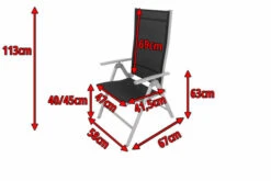 VILLANA Multipositionssessel, Silber/schwarz, Aluminium/Textil, 67 X 58 X 113 Cm, Klappbar 15 VILLANA Multipositionssessel, Silber/schwarz, Aluminium/Textil, 67 X 58 X 113 Cm, Klappbar -Aerocove Gartenlounge Geschaft 4 13397.jpg