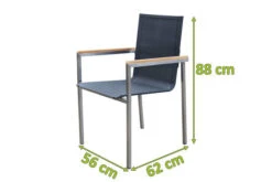 OUTFLEXX Gartensessel, Schwarz, Edelstahl/Textilene, Armlehnen Aus FSC-Teak, 56x67x88cm 7 OUTFLEXX Gartensessel, Schwarz, Edelstahl/Textilene, Armlehnen Aus FSC-Teak, 56x67x88cm -Aerocove Gartenlounge Geschaft 4 13499.jpg