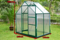 OUTFLEXX Gewächshaus, Grün, Alu/Polycarbonat, 4 Mm, Inkl. Fundament, Pulverb. 133 X 195 X 205 Cm 7 OUTFLEXX Gewächshaus, Grün, Alu/Polycarbonat, 4 Mm, Inkl. Fundament, Pulverb. 133 X 195 X 205 Cm -Aerocove Gartenlounge Geschaft 4 13740.jpg