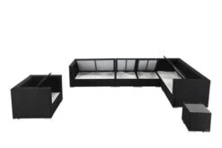 OUTFLEXX Loungemöbel-Set, Schwarz, Polyrattan, Für 8 Personen, Wasserfeste Kissenbox -Aerocove Gartenlounge Geschaft 4 1380 BOX A.jpg