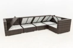 OUTFLEXX Loungemöbel-Set, 5 Pers, Braun Marmoriert, Polyrattan, Wasserfeste Kissenbox -Aerocove Gartenlounge Geschaft 4 16064 BOX A.jpg