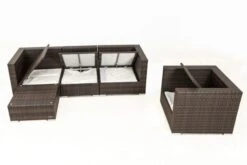 OUTFLEXX Loungemöbel-Set, Braun Marmoriert, Polyrattan, 5 Pers, Wasserfeste Kissenbox -Aerocove Gartenlounge Geschaft 4 16065 BOX A.jpg