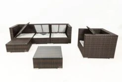 OUTFLEXX Loungemöbel-Set, Braun Marmoriert, Polyrattan, 5 Pers, Wasserfeste Kissenbox, Inkl. Beistelltisch -Aerocove Gartenlounge Geschaft 4 16065 BOX B.jpg