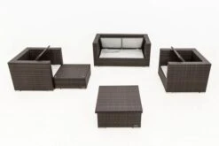 OUTFLEXX Loungemöbel-Set, Polyrattan, Braun Marmoriert, 5 Pers, Wasserfeste Kissenbox, Inkl. Loungetisch -Aerocove Gartenlounge Geschaft 4 16066 BOX D.jpg