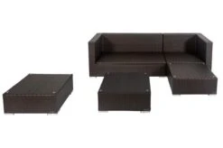 OUTFLEXX Loungemöbel-Set, Braun, Polyrattan, 5 Personen, Wasserfeste Kissenbox, Inkl. Kaffeetisch -Aerocove Gartenlounge Geschaft 4 18227 BOX B.jpg