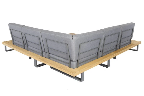 OUTFLEXX Ecklounge, Teakoptik/anthrazit, Aluminium/Akazie, Für 5 Personen, Inkl. Polster 4 OUTFLEXX Ecklounge, Teakoptik/anthrazit, Aluminium/Akazie, Für 5 Personen, Inkl. Polster – Bild 4