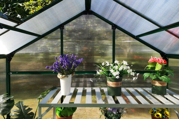 OUTFLEXX Gewächshaus, Grün, Alu/Polycarbonat, 190x125x203 Cm, Pulverbeschichtet 4 OUTFLEXX Gewächshaus, Grün, Alu/Polycarbonat, 190x125x203 Cm, Pulverbeschichtet – Bild 4