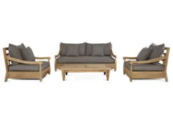 OUTFLEXX Loungemöbel, Natur/grau, Recycled FSC®-Teak/Olefin, 4 Sitzplätze, Inkl. Polster -Aerocove Gartenlounge Geschaft 4 20313.jpg