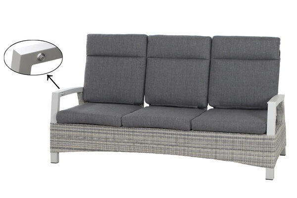 SIENA GARDEN Corido Loungeset, Ice Grey, Alu / Gardino®-Geflecht, 2 Relaxsessel + 3er Sofa, Stufenloser Lifttisch 160x90x47-71cm 4 SIENA GARDEN Corido Loungeset, Ice Grey, Alu / Gardino®-Geflecht, 2 Relaxsessel + 3er Sofa, Stufenloser Lifttisch 160x90x47-71cm – Bild 4