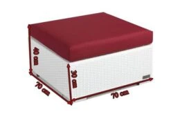 OUTFLEXX Beistelltisch/Hocker, Weiß, Polyrattan, Inkl. Glasplatte Und Polster -Aerocove Gartenlounge Geschaft 4 2511 8.jpg