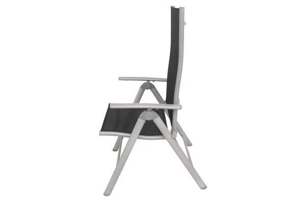 VILLANA Multipositionssessel, Silber/schwarz, Aluminium/Textil, 67 X 58 X 113 Cm, Klappbar 5 VILLANA Multipositionssessel, Silber/schwarz, Aluminium/Textil, 67 X 58 X 113 Cm, Klappbar – Bild 5