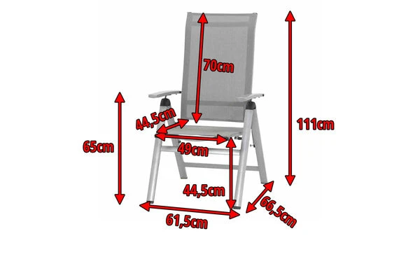 MWH Fabulo Multipositionssessel, Silber/hellgrau, Alu/Textil, 67 X 62 X 111 Cm, Klappbar 5 MWH Fabulo Multipositionssessel, Silber/hellgrau, Alu/Textil, 67 X 62 X 111 Cm, Klappbar – Bild 5