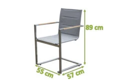 OUTFLEXX Freischwinger, Taupe, Edelstahl/Textilene, Padded, Armlehnen Aus FSC-Teakholz -Aerocove Gartenlounge Geschaft 5 13490.jpg